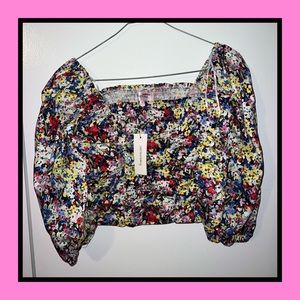 Dizzy Gal Off The Shoulder Square Neck Puff Sleeve Blouse